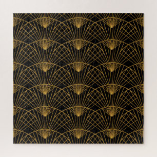 Puzzle Glamour Art Déco : Ventilateur D'Or.
