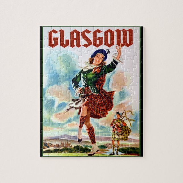Puzzle Glasgow écossaise Danser avec Bagpiper (Vertical)