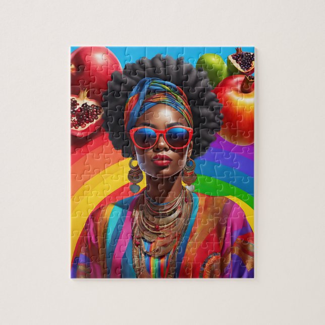 Puzzle Glisser Avec Dieu Africaine Américaine Noire Femme (Vertical)
