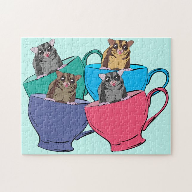 Puzzle Glisseurs de sucre dans les tasses à thé Bête anim (Horizontal)
