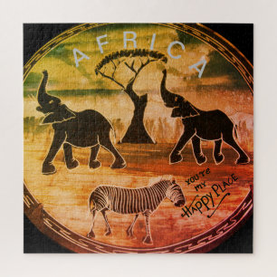 Puzzle Gloire de trompette de Mara Éléphant africain Zèbr