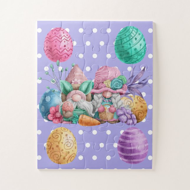 Puzzle Gnome de Pâques et oeufs de Pâques faciles (Vertical)