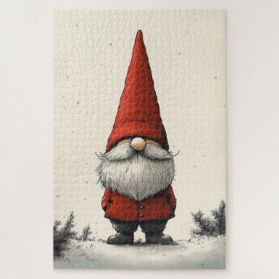 Puzzle Gnome d'hiver joyeux en Casquette rouge