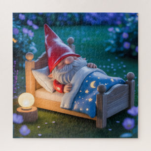 Puzzle Gnome endormi dans un jardin nocturne
