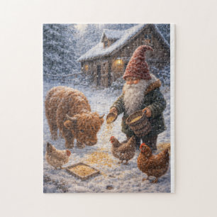 Puzzle Gnome et mini vache Highland