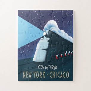 Puzzle "Go by rail" New York - Chicago