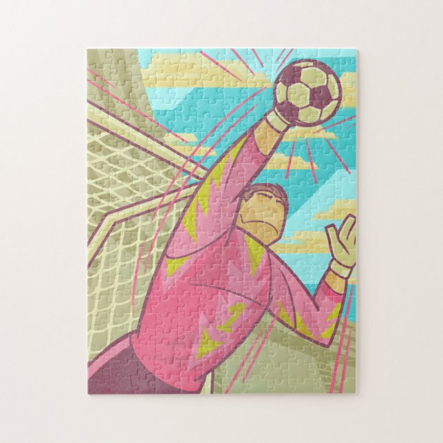 Puzzle Goalkeeper gardien de but de football Illustration (Vertical)