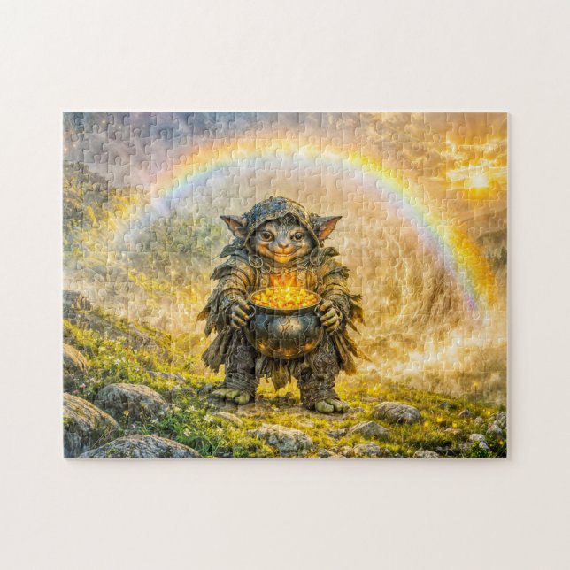 Puzzle Gobelin de fantasy dynamique avec un pot d'or sous (Horizontal)