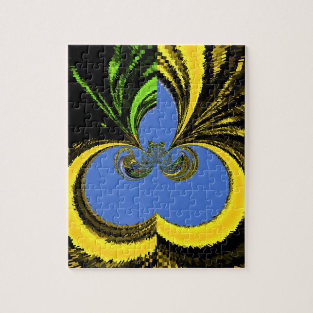 Puzzle Gold Blue (Vertical)