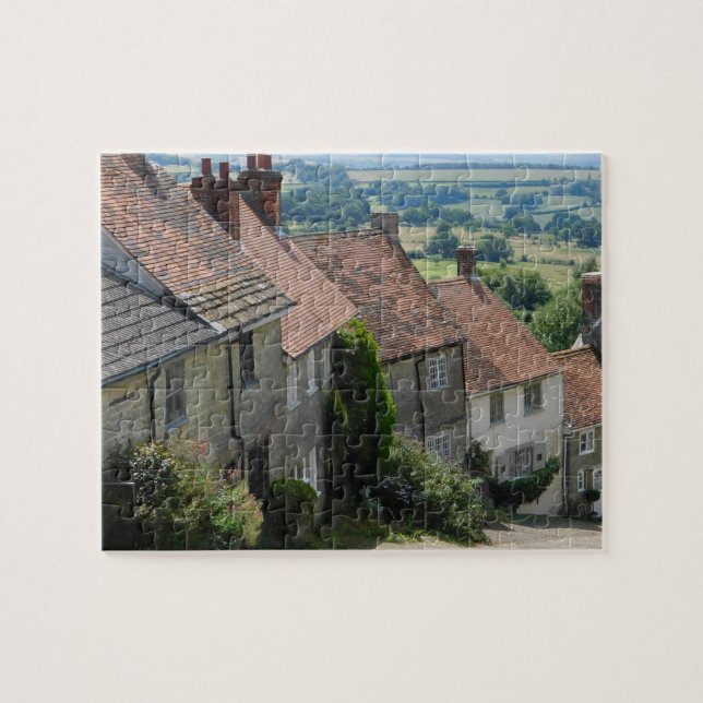 Puzzle Gold Hill, Shaftesbury, Dorset, Angleterre Jigsaw  (Horizontal)