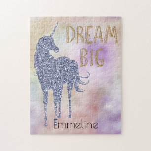 Puzzle Gold Parties scintillant Dream Big Unicorn Nom per