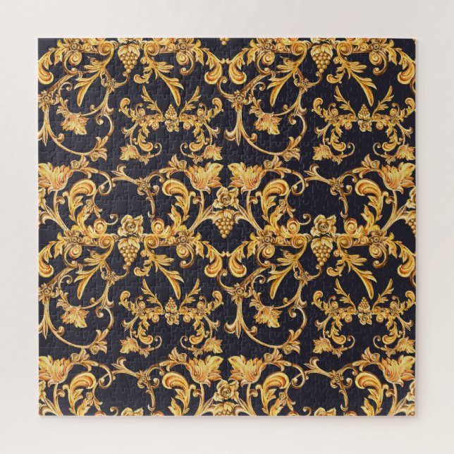 Puzzle Golden Baroque, Scroll Feuille Motif. (Vertical)