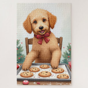 Puzzle Golden Doodle Décorant des Cookies de Noël