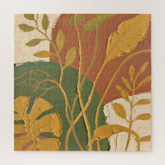 Puzzle Golden Leaves Abstract