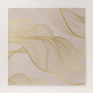 Puzzle Golden Lines : Luxury Vintage Motif.