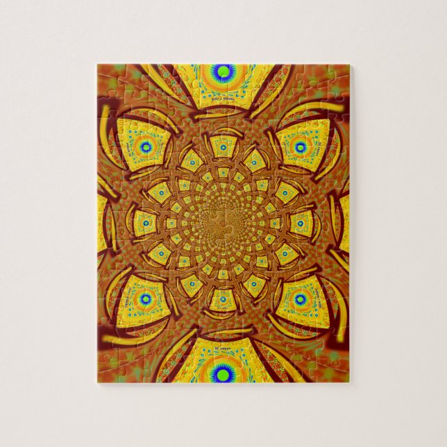 Puzzle Golden Red Africain couleurs asiatiques (Vertical)