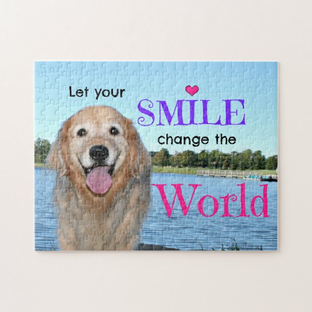 Puzzle Golden Retriever Changer le monde (Horizontal)