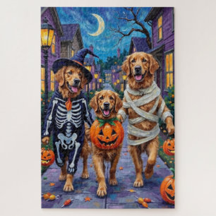 Puzzle Golden Retriever Halloween ou Trick-or-Treating