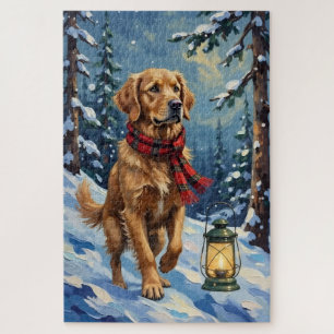 Puzzle Golden Retriever Lumière Guidant dans la Forêt enn