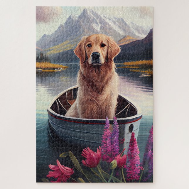 Puzzle Golden Retriever sur une pagaie : une aventure Pit (Vertical)