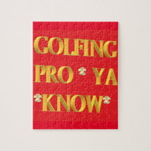 Puzzle Golf design sport rouge et or grand texte