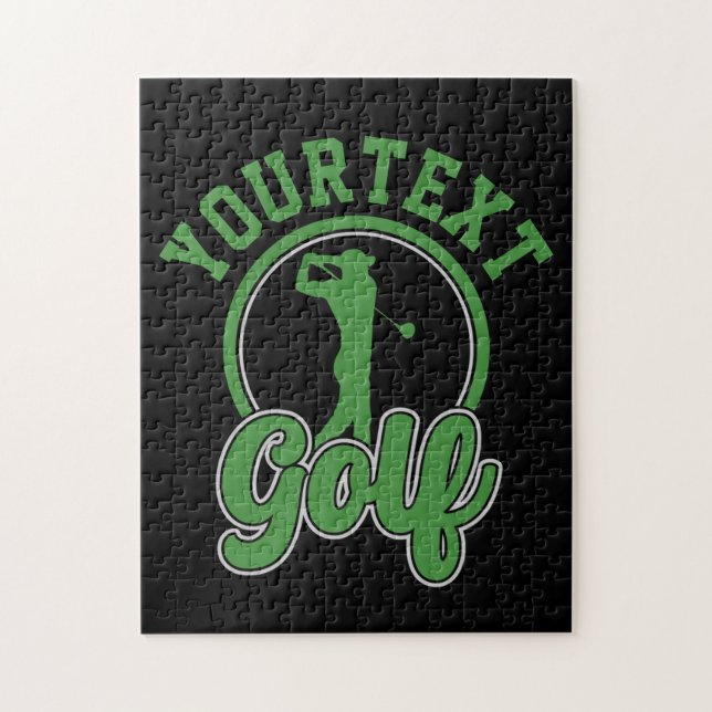 Puzzle Golf personnalisé AJOUTER NOM Retro Pro Golfer Swi (Vertical)