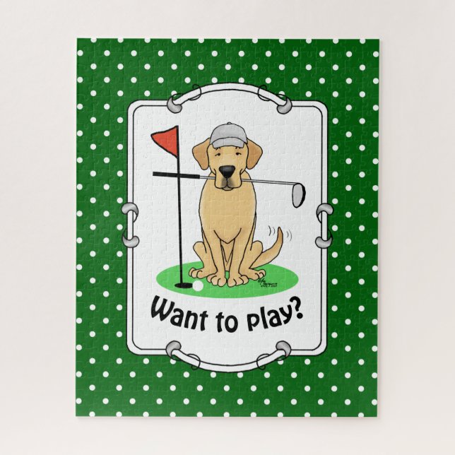 Puzzle Golf Yellow Labrador Retriever (yaourt 3) Chien -  (Vertical)