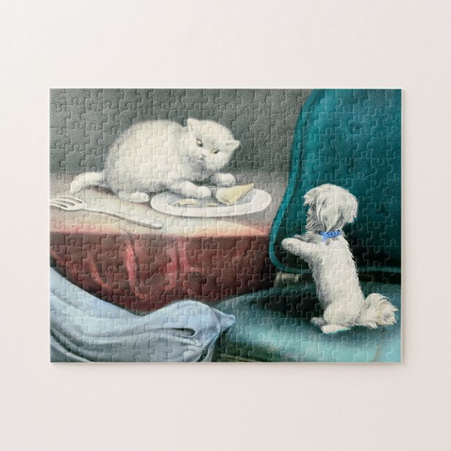 Puzzle Good little Fido and naughty Kittie, 1893 (Horizontal)