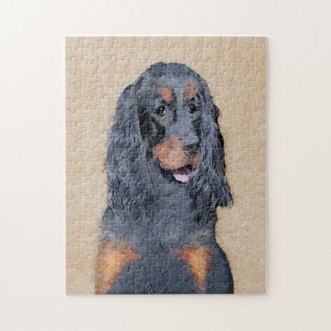 Puzzle Gordon Setter Peinture - Joli art original chien (Vertical)