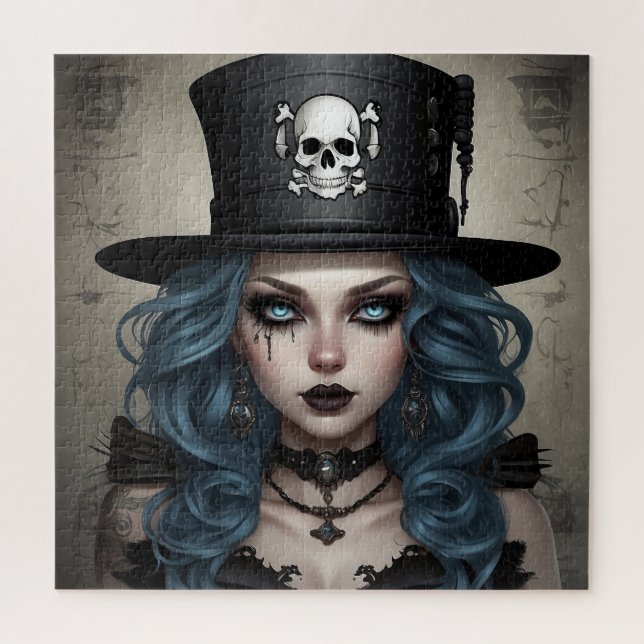Puzzle Goth fille mignonne en chapeau supérieur (Vertical)