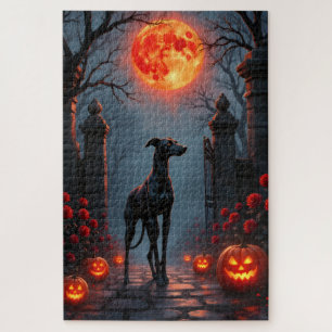 Puzzle Gothic Moonlight Halloween Art Greyhound
