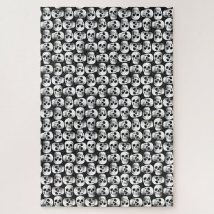Puzzle Gothique Crâne Scandale Noir Et Blanc Motif Desig