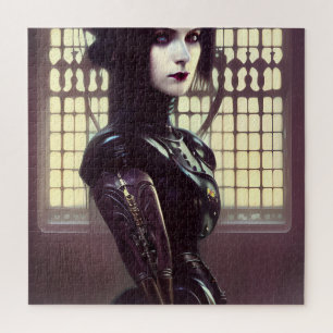 Puzzle Gothique Girl Steampunk Différents yeux colorés