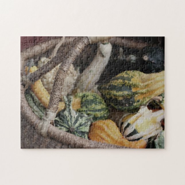 Puzzle Gourdes Fantastiques En Panier D'Osier Peinture Ph (Horizontal)
