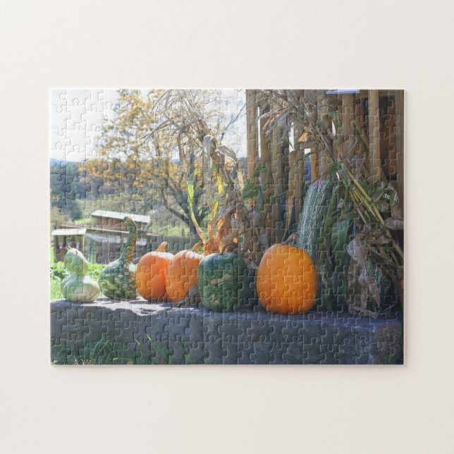 Puzzle Gourmets Et Ferme Citrouille Stand Automne  (Horizontal)