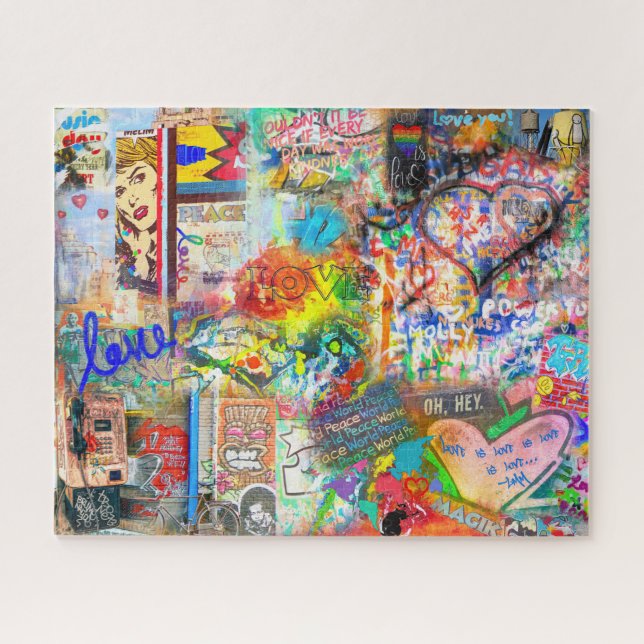 Puzzle Graffiti Love - Les écrits sur le mur Jigsaw (Horizontal)