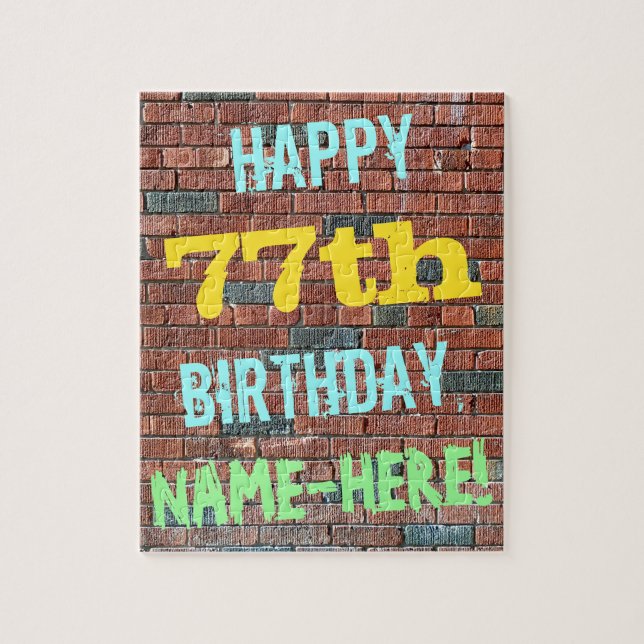 Puzzle Graffiti muraux de briques inspiré 77e anniversair (Vertical)