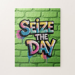 Puzzle Graffiti Texte Coloré Disant Saisir Le Jour