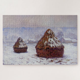 Puzzle Grainstack, White Frost Effect by Claude Monet