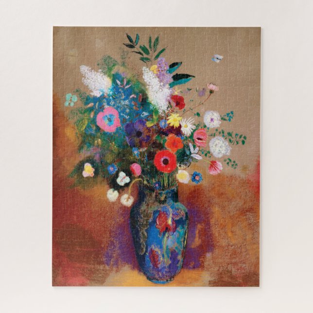 Puzzle Grand bouquet dans un vase bleu par Odilon Redon (Vertical)