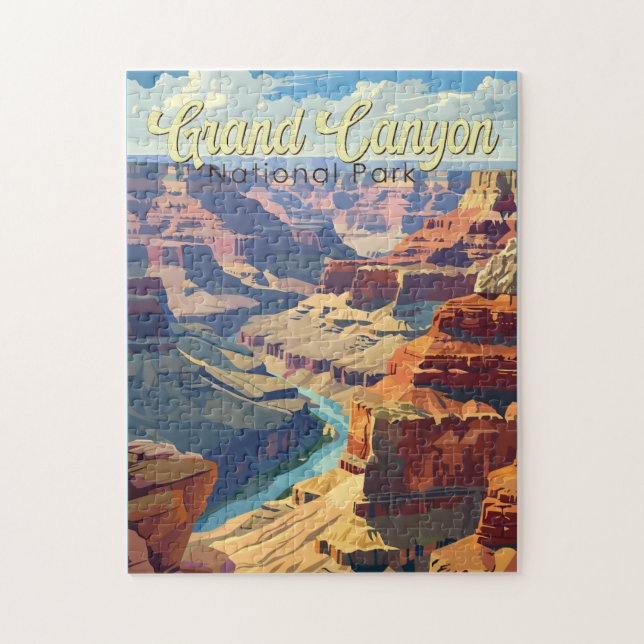 Puzzle Grand Canyon National Park Illustration Travel Art (Vertical)