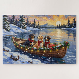 Puzzle Grand chien de montagne suisse Noël Bateau Fêtes