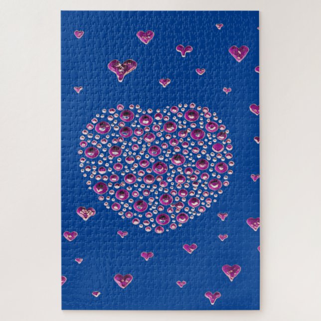 Puzzle Grand Coeur bleu (Vertical)