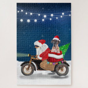 Puzzle Grand Danois chien Noël Père Noël