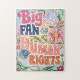 Puzzle Grand Fan des Droits de l'Homme Citation Florale R