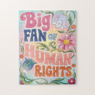 Puzzle Grand Fan des Droits de l'Homme Citation Florale R