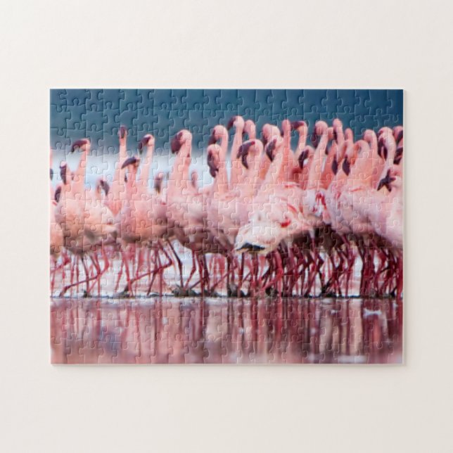 Puzzle Grand Groupe De Petits Flamants (Horizontal)