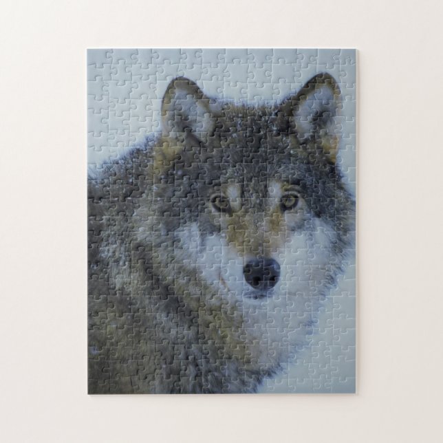 Puzzle Grand magnifique loup gris dans la nature (Vertical)