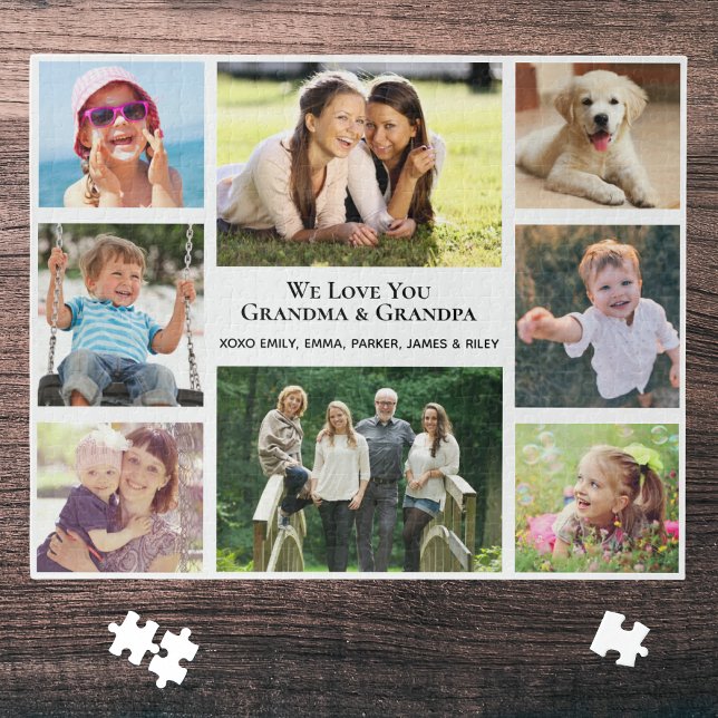 Puzzle Grand-parents Vous Aimez 8 Collage Photo Personnal (Créateur téléchargé)