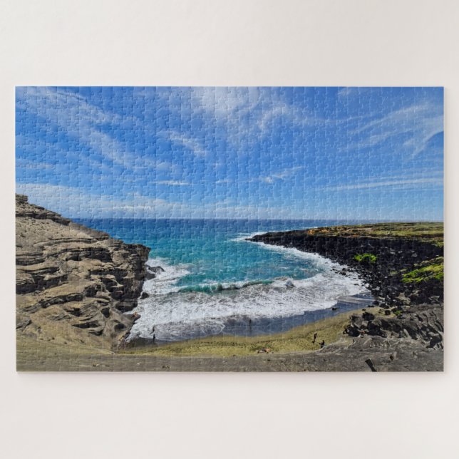 Puzzle Grand PC 1014 d'Hawaï -20x30- d'île de plage verte (Horizontal)